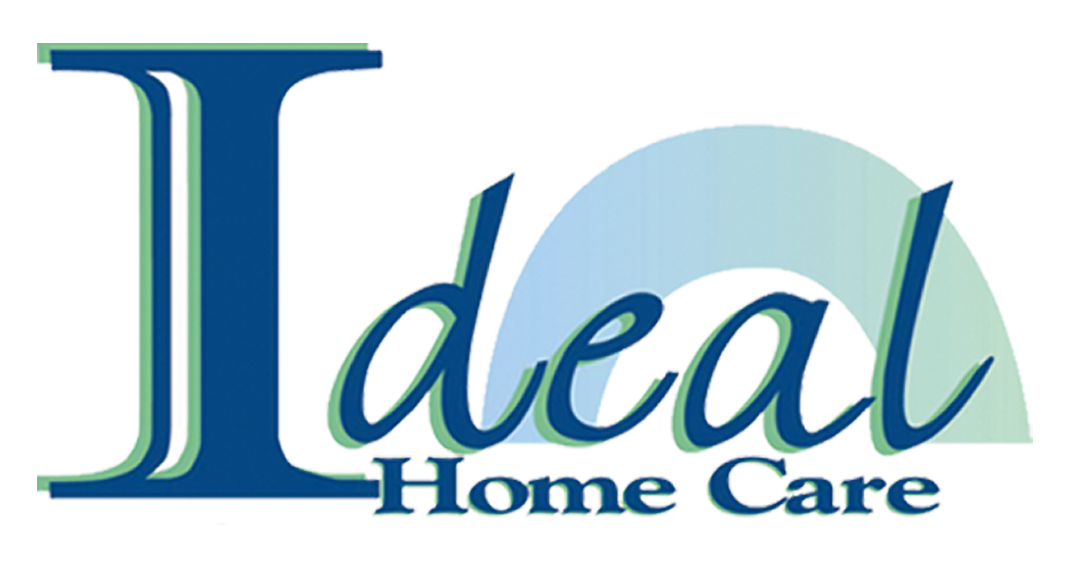 Ideal Home Care logo with stylized 'I' and pastel rainbow arc